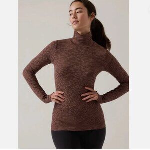 Athleta Flurry Seamless Turtleneck Wren Rustic Beige Size Small NEW $99 #466557